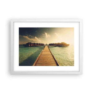 Poster în ramă albă - O invitație caldă - 40x30 cm