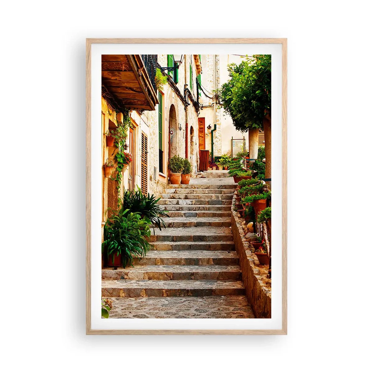 Poster în ramă de stejar deschis - Magia unei vacanțe în Spania - 61x91 cm