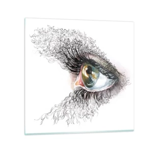 Tablou pe sticlă - Privește direct în suflet - 40x40 cm