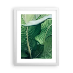 Poster în ramă albă - Viață intensă în verde - 30x40 cm