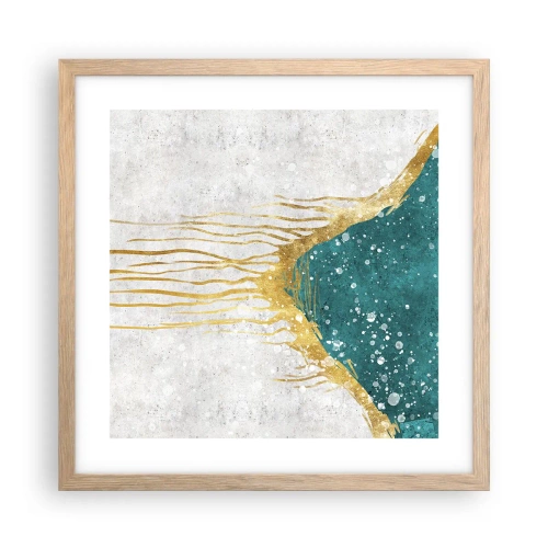 Poster în ramă de stejar deschis - Mareea de aur - 40x40 cm