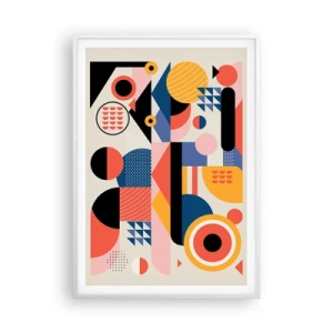 Poster în ramă albă - Compoziție: joacă-te - 70x100 cm