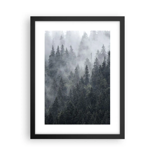 Poster în ramă neagră - Zori de pădure - 30x40 cm