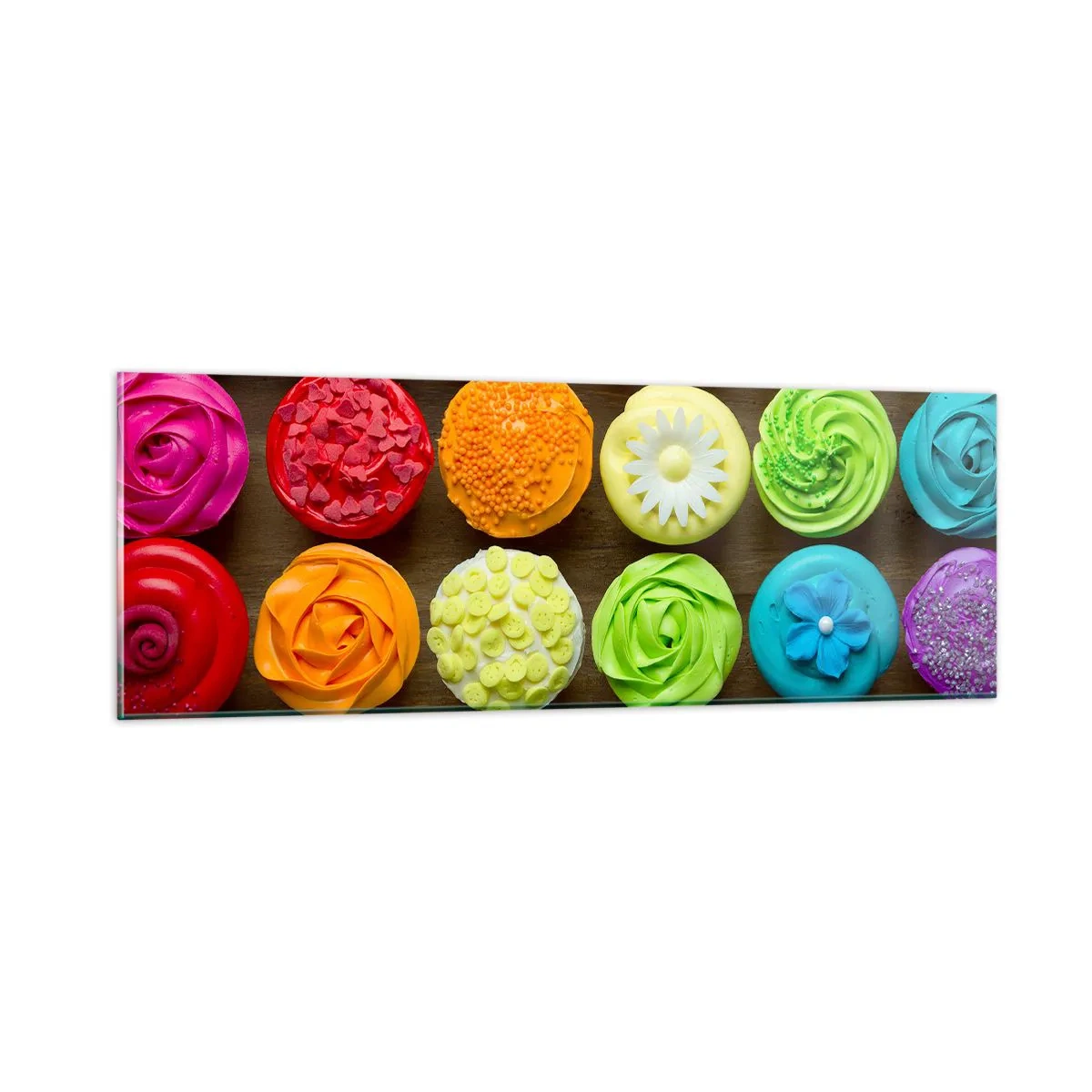 Tablou pe sticlă - Fiecare diferită - toate delicioase - 90x30 cm