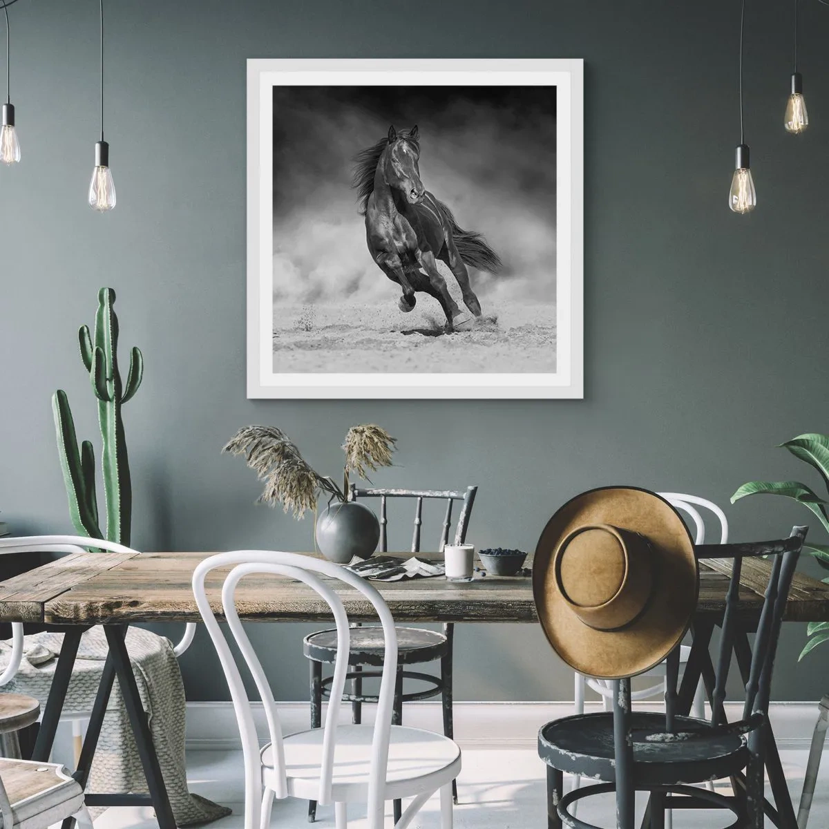 Poster în ramă albă - Dorința emirului - 30x30 cm