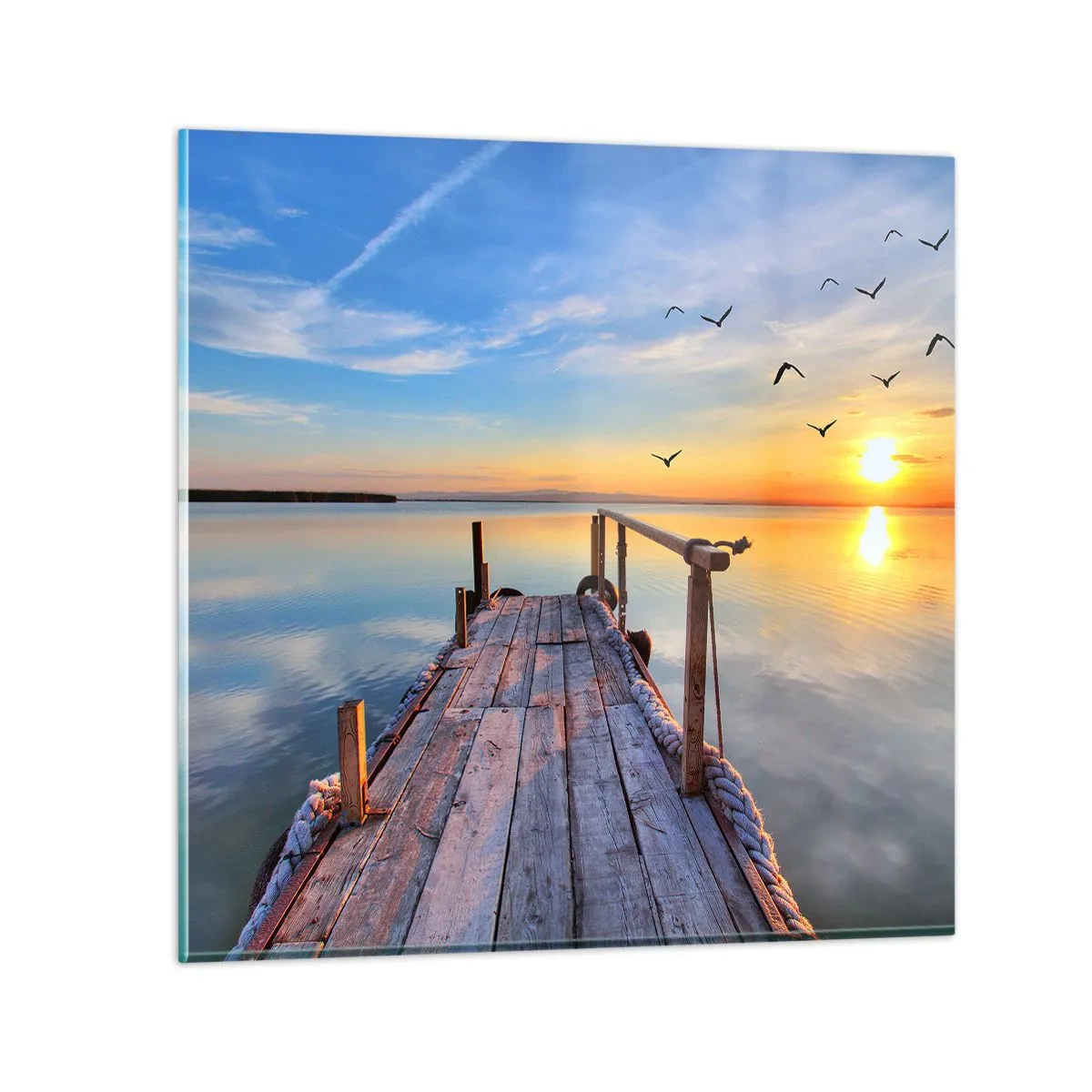 Tablou pe sticlă - Mergând înainte spre soare - 40x40 cm