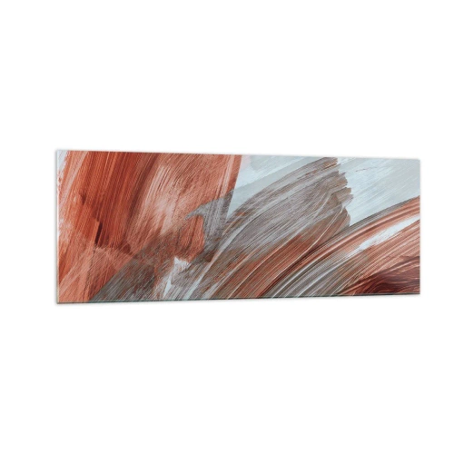 Tablou pe sticlă - Abstracție autumnală și vântoasă - 140x50 cm