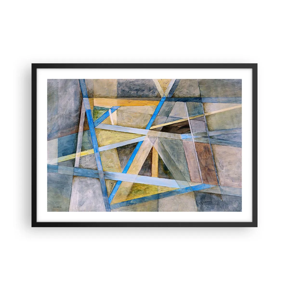 Poster în ramă neagră - Drept sau de-a curmezișul? - 70x50 cm