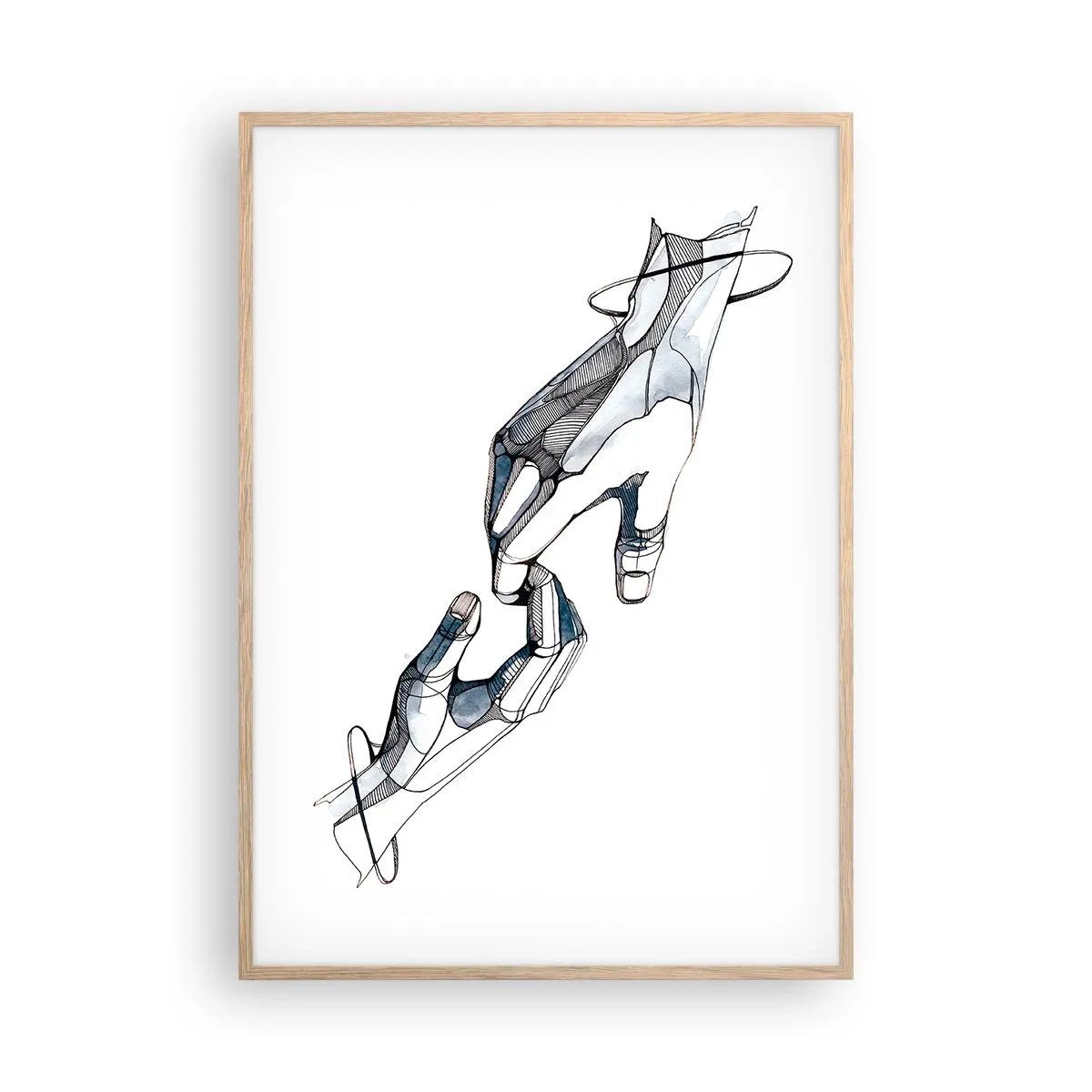 Poster în ramă de stejar deschis - Gest frumos - 70x100 cm