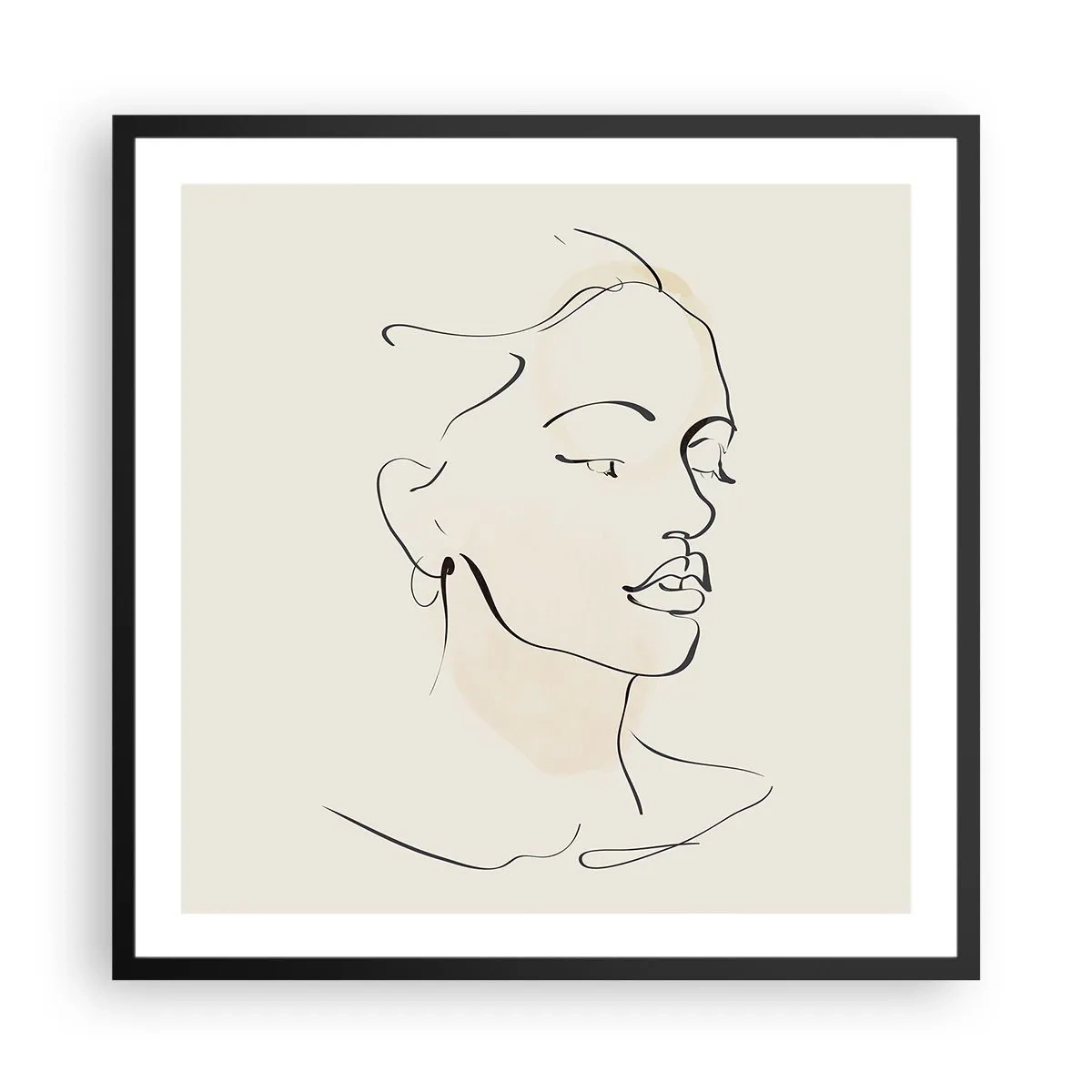 Poster în ramă neagră - Cu o linie sigură - 60x60 cm