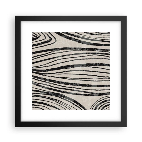 Poster în ramă neagră - Deversare de linii - 30x30 cm