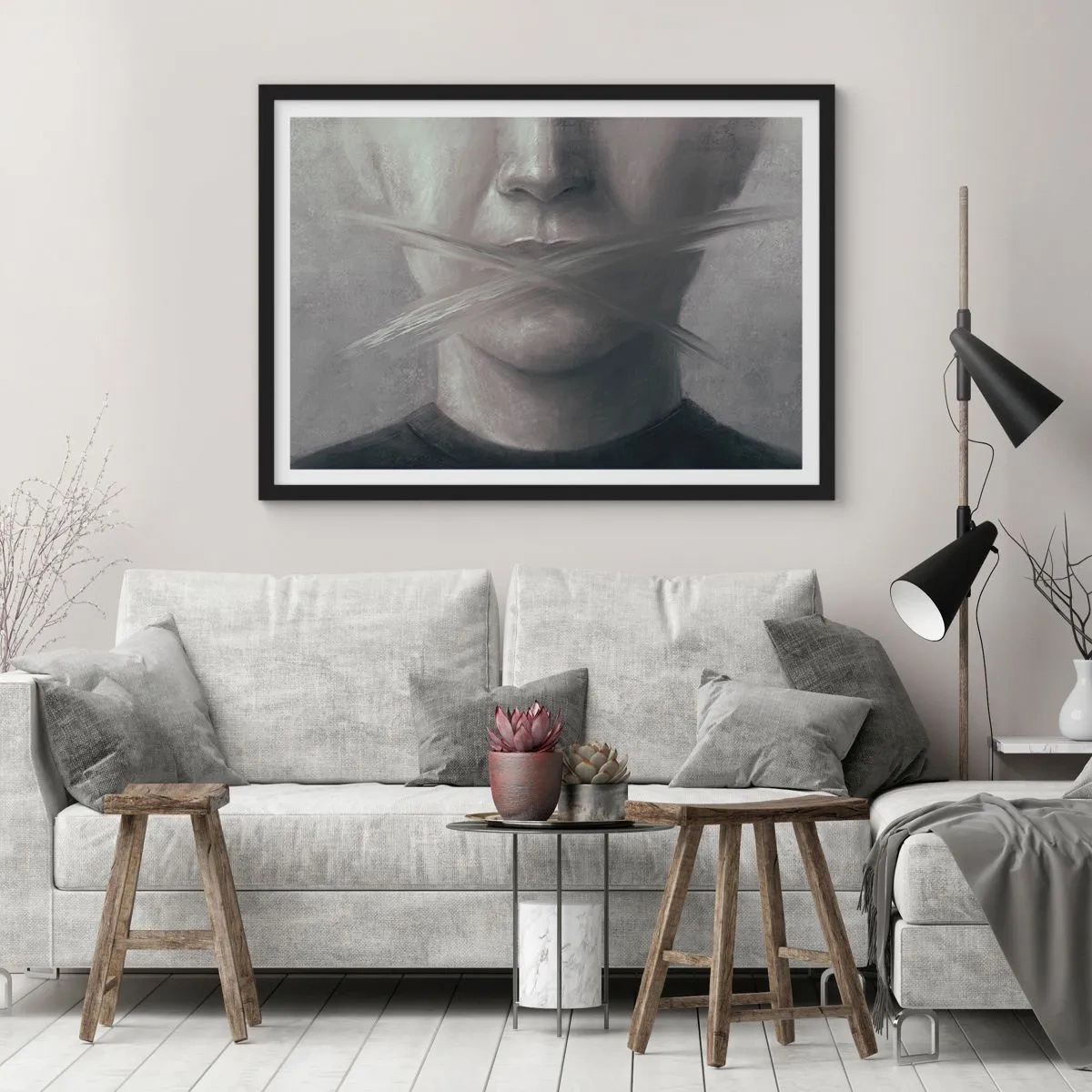 Poster în ramă neagră - Nici un cuvânt - 91x61 cm