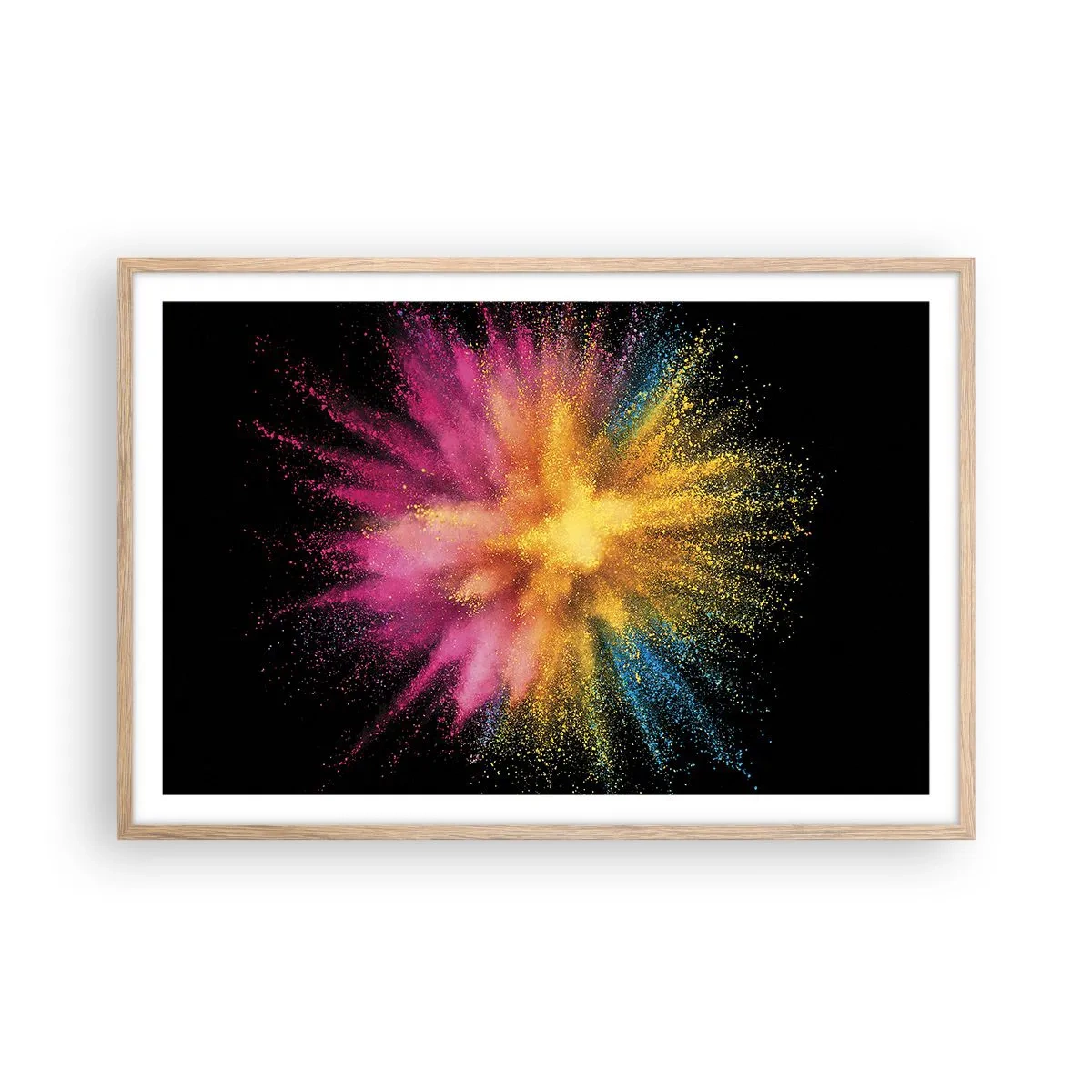 Poster în ramă de stejar deschis - Nașterea culorii - 91x61 cm