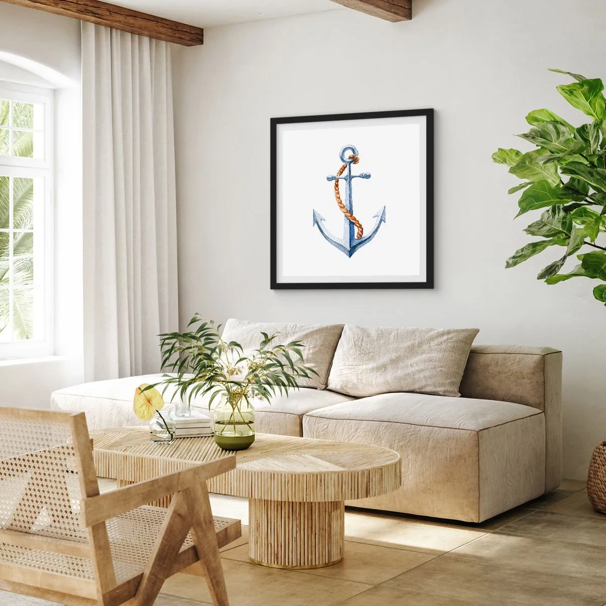 Poster în ramă neagră - Ahoy aventura! - 40x40 cm