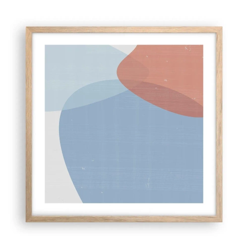 Poster în ramă de stejar deschis - Relații pastelate - 50x50 cm