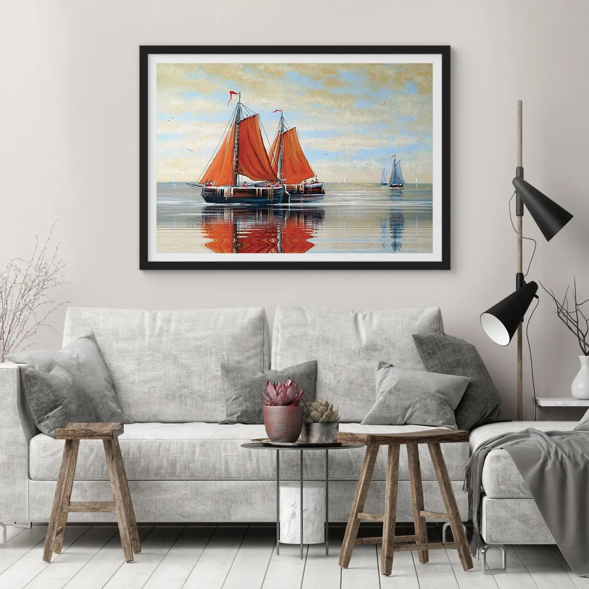 Poster în ramă neagră - Hei, marinarule, navighează... - 70x50 cm