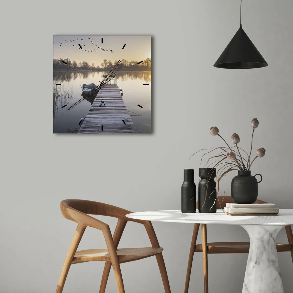 Ceas de perete - Ceas pe sticlă - O să mă întorc în curând - 30x30 cm