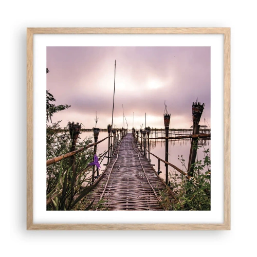 Poster în ramă de stejar deschis - Pacea și liniștea Asiei - 50x50 cm