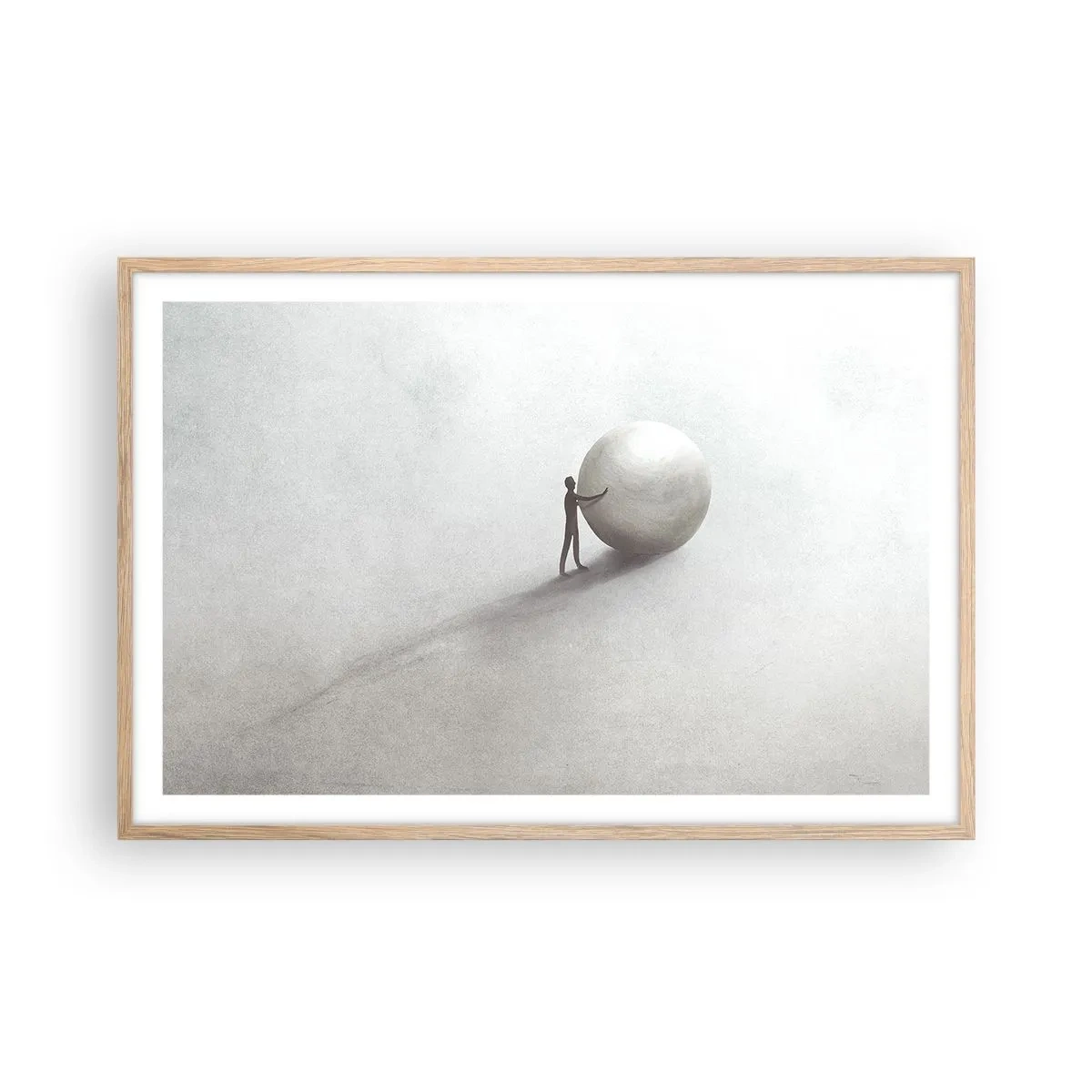 Poster în ramă de stejar deschis - Jocul vieții - 91x61 cm