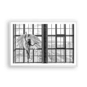 Poster în ramă albă - Orașul îngerilor dansatori? - 91x61 cm