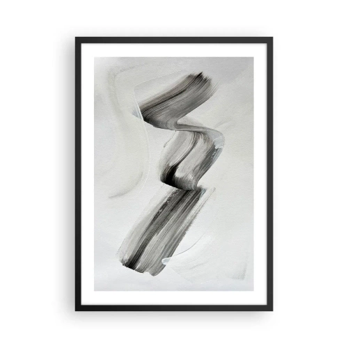 Poster în ramă neagră - Pensulă minimalistă alb-negru - 50x70cm - Doar pentru distracție - Decorațiune modernă pentru perete pentru living și dormitor ARTTOR