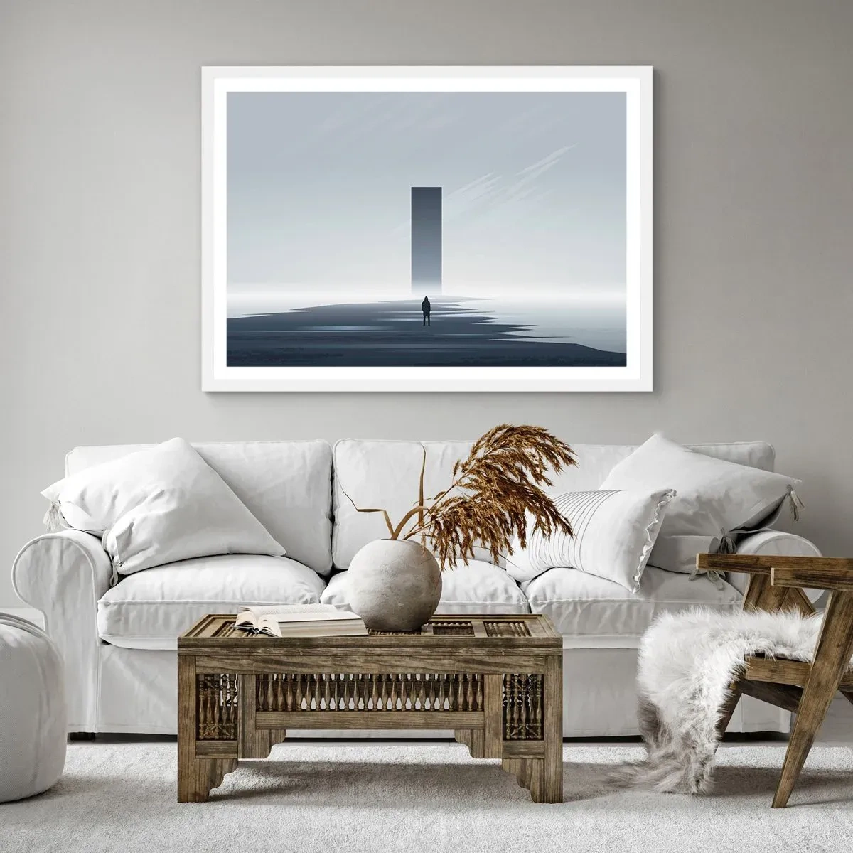 Poster în ramă albă - Oportunitate sau amenințare? - 100x70 cm