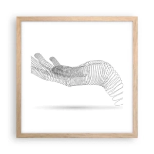 Poster în ramă de stejar deschis - Mână arcuită - 40x40 cm