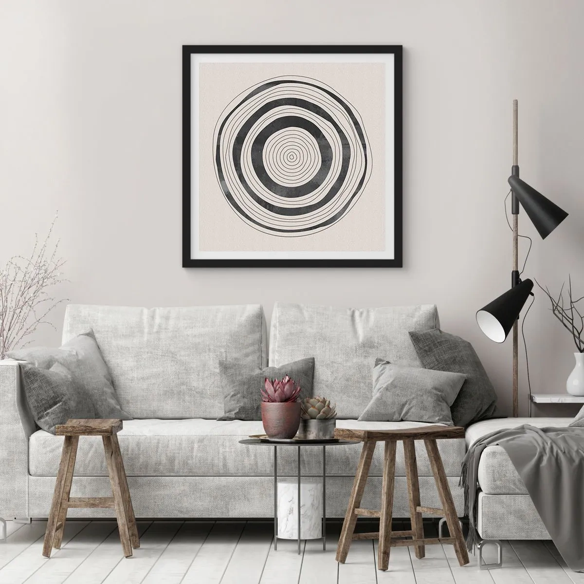 Poster în ramă neagră - Centrul cel mai important - 30x30 cm