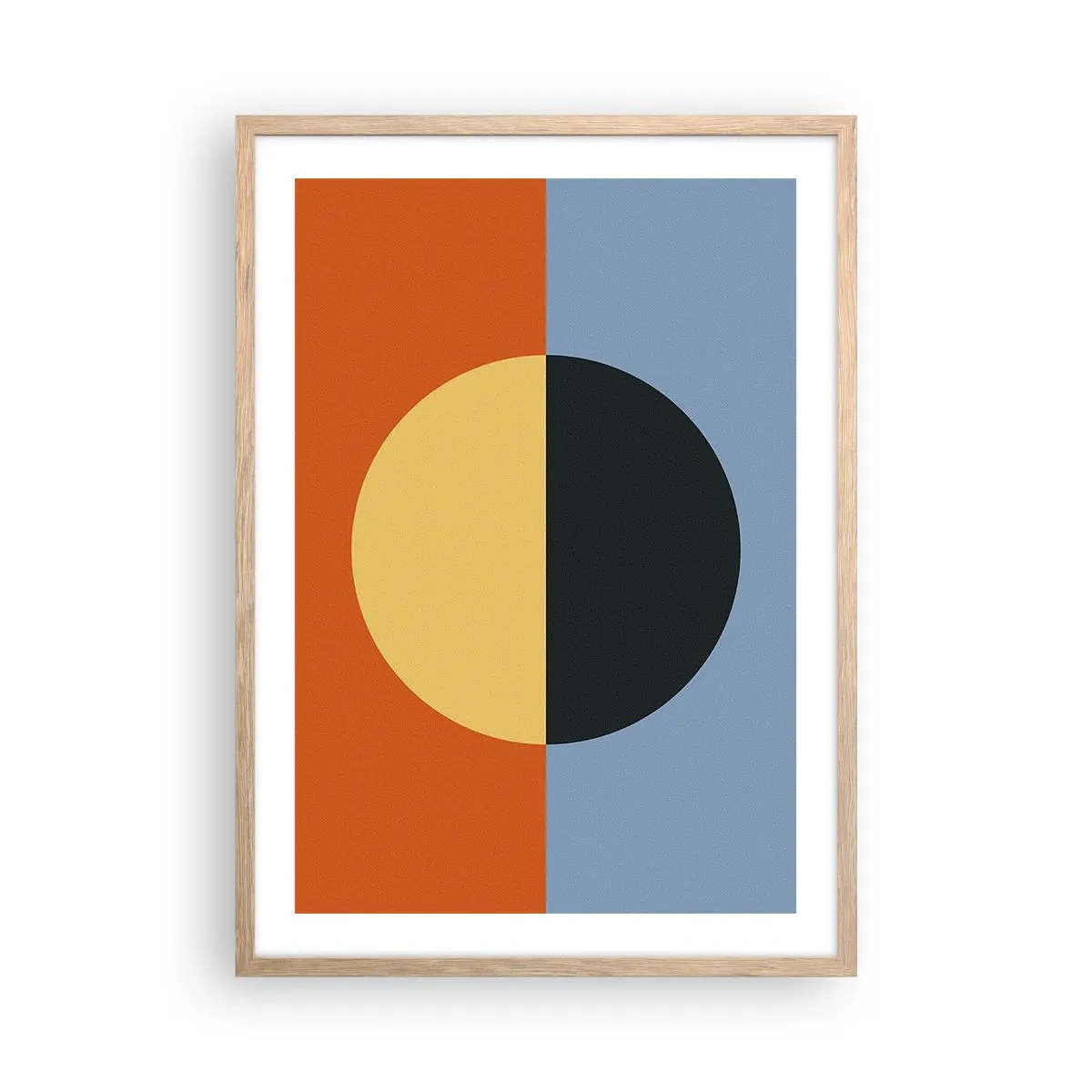 Poster în ramă de stejar deschis - O compoziție de căldură și răcoare - 50x70 cm