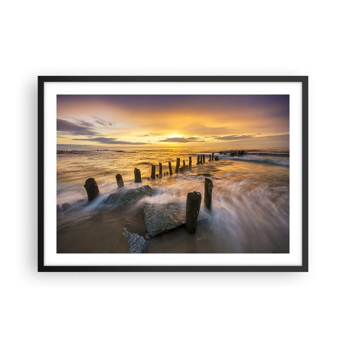 Poster în ramă neagră - Frumusețe brută a mării - 70x50 cm
