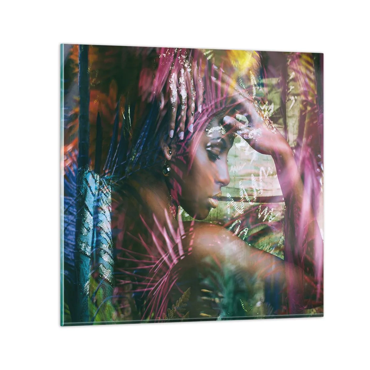 Tablou pe sticlă - Mama Natură în junglă - 50x50 cm