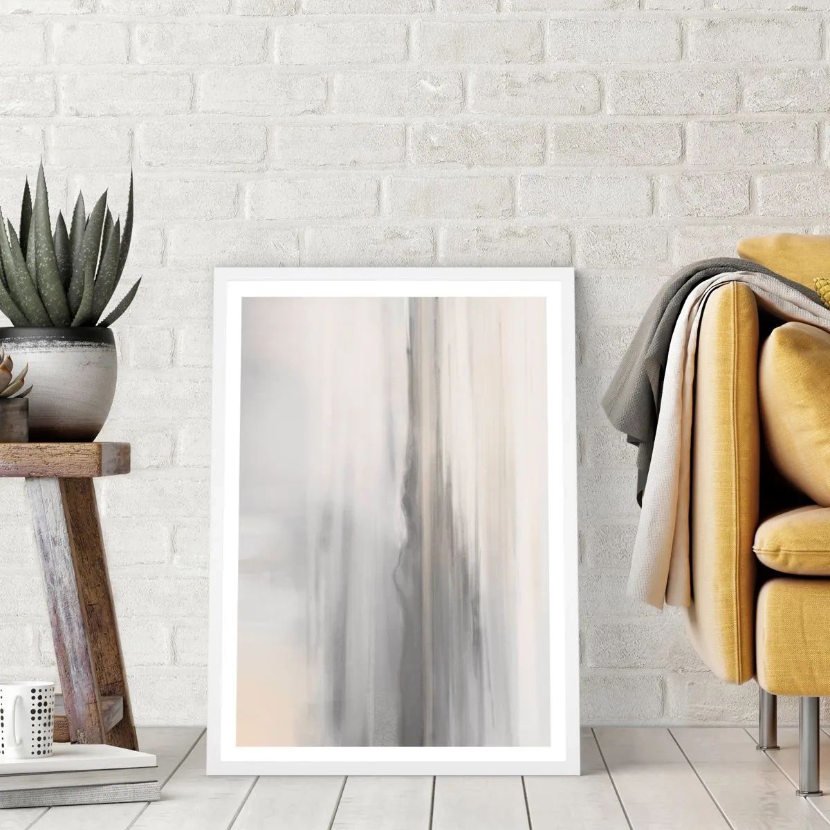 Poster în ramă albă - Gândul îndepărtat - 50x70 cm