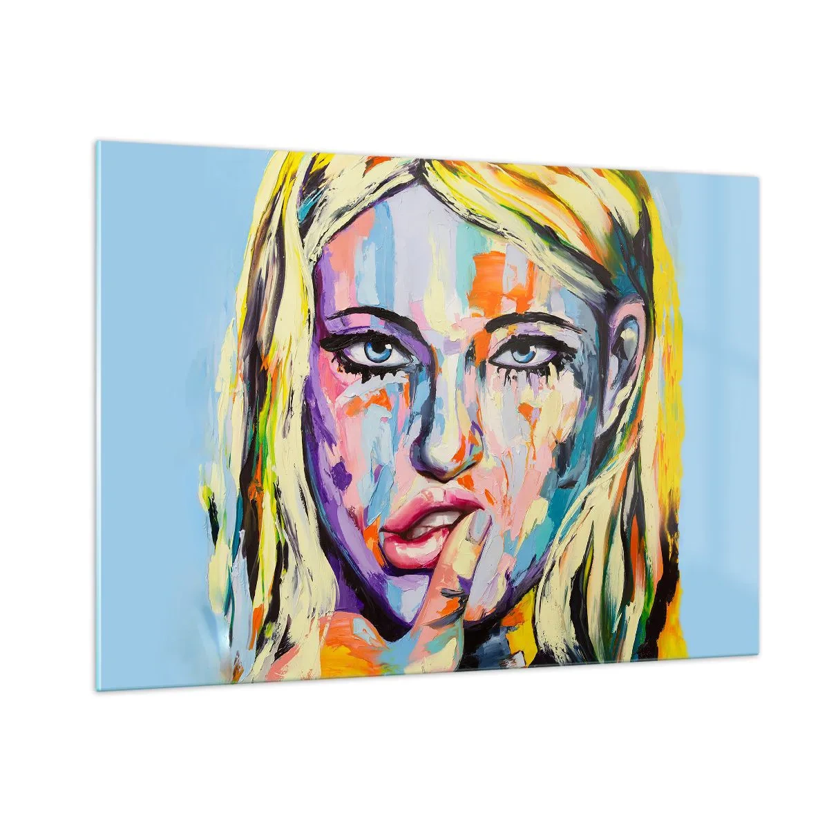 Tablou pe sticlă - Privește-o drept în ochi - 100x70 cm
