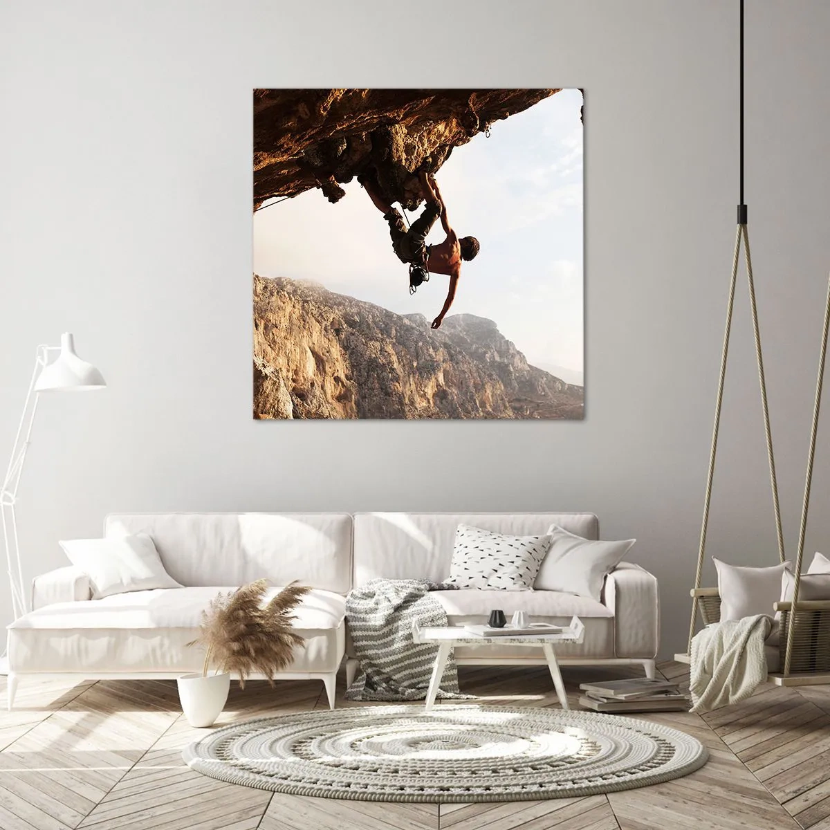 Tablou pe pânză - Lumea s-a micșorat într-un pumn pe un afloriment de bolovani - 70x70 cm