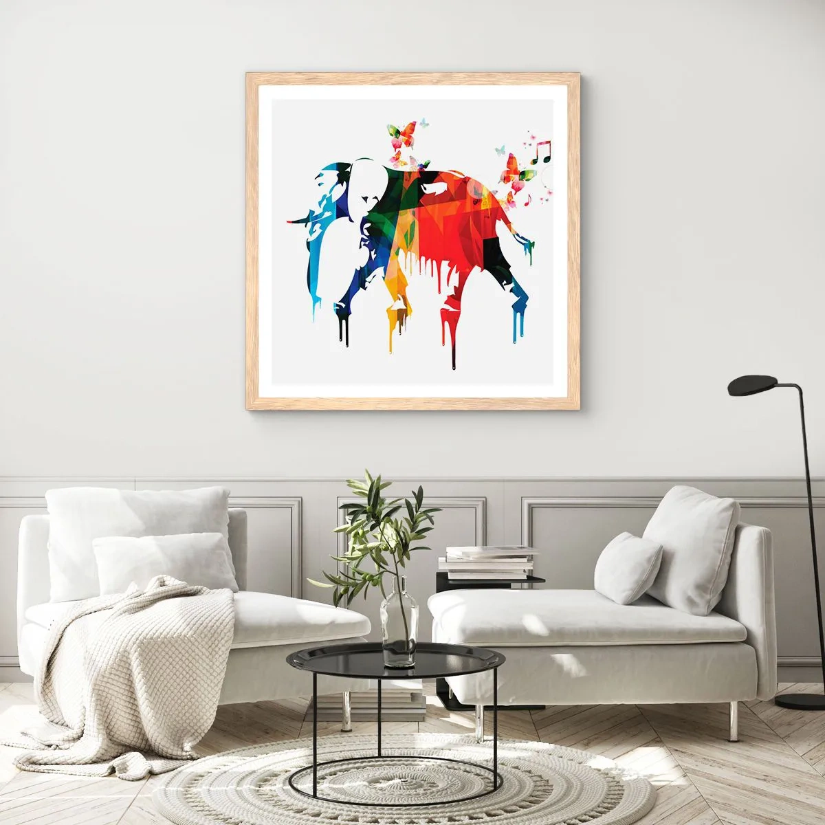 Poster în ramă de stejar deschis - Toată lumea poate dansa - 40x40 cm