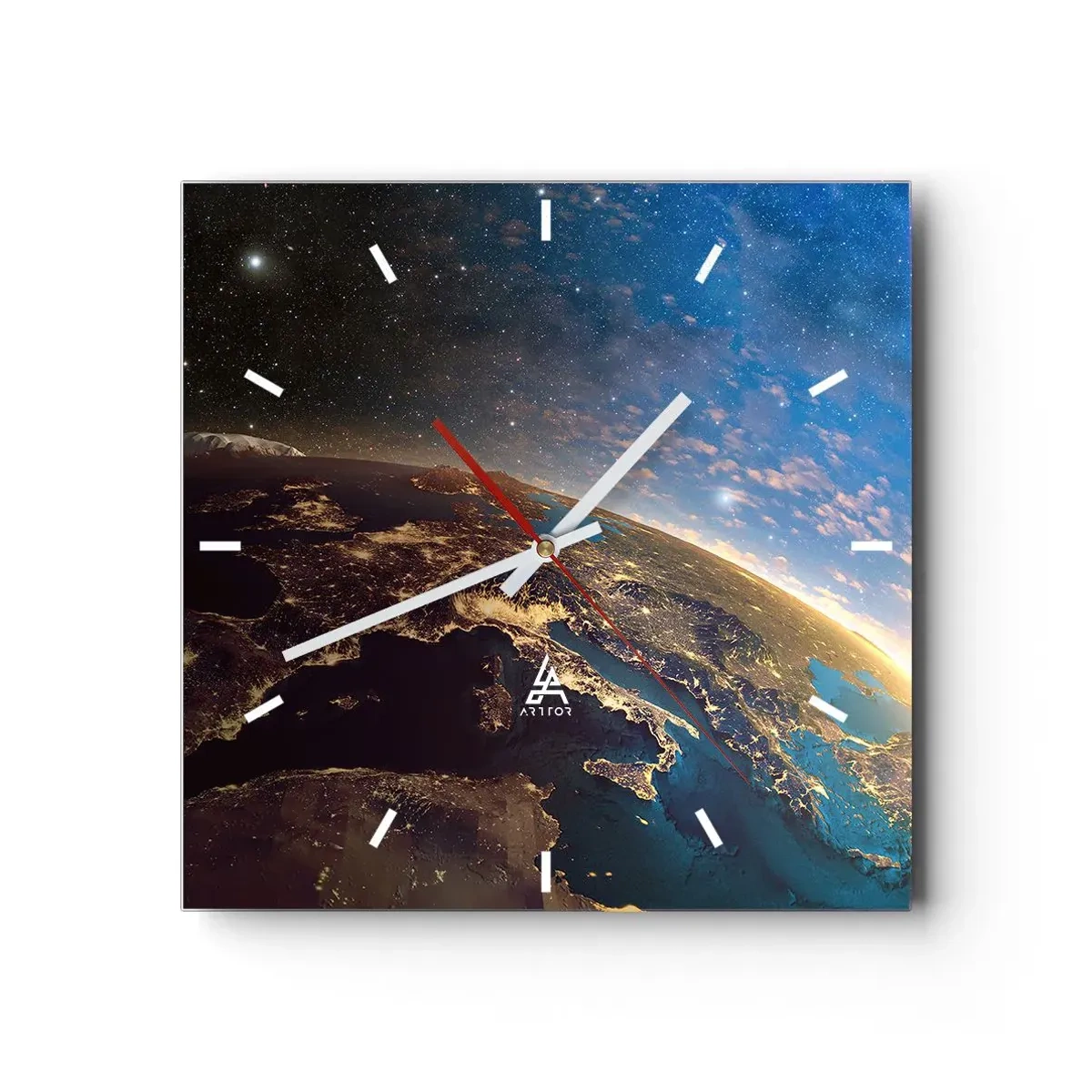 Ceas de perete - Ceas pe sticlă - Să ne privim de la distanță - 40x40 cm