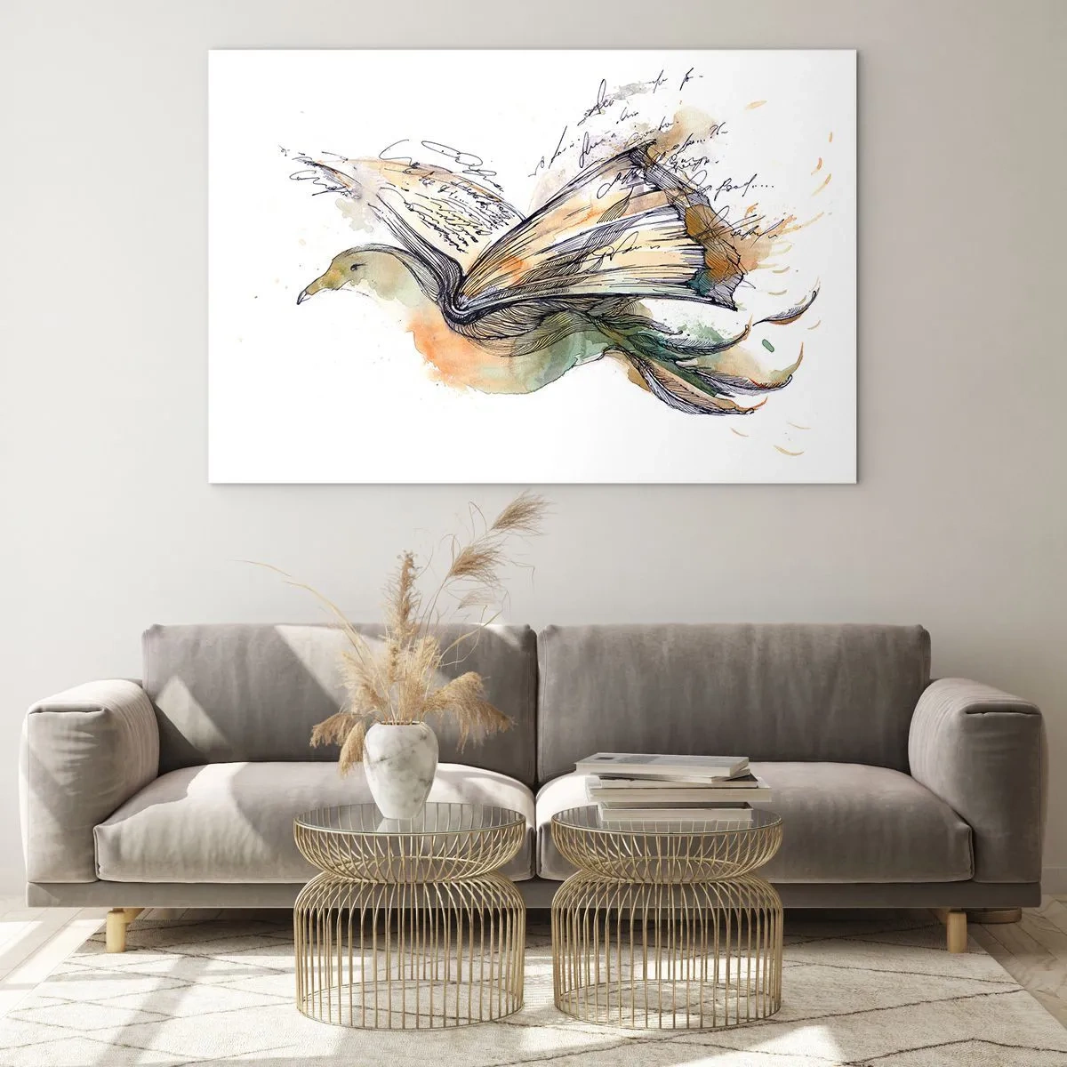 Tablou pe sticlă - Pe aripile poeziei - 120x80 cm