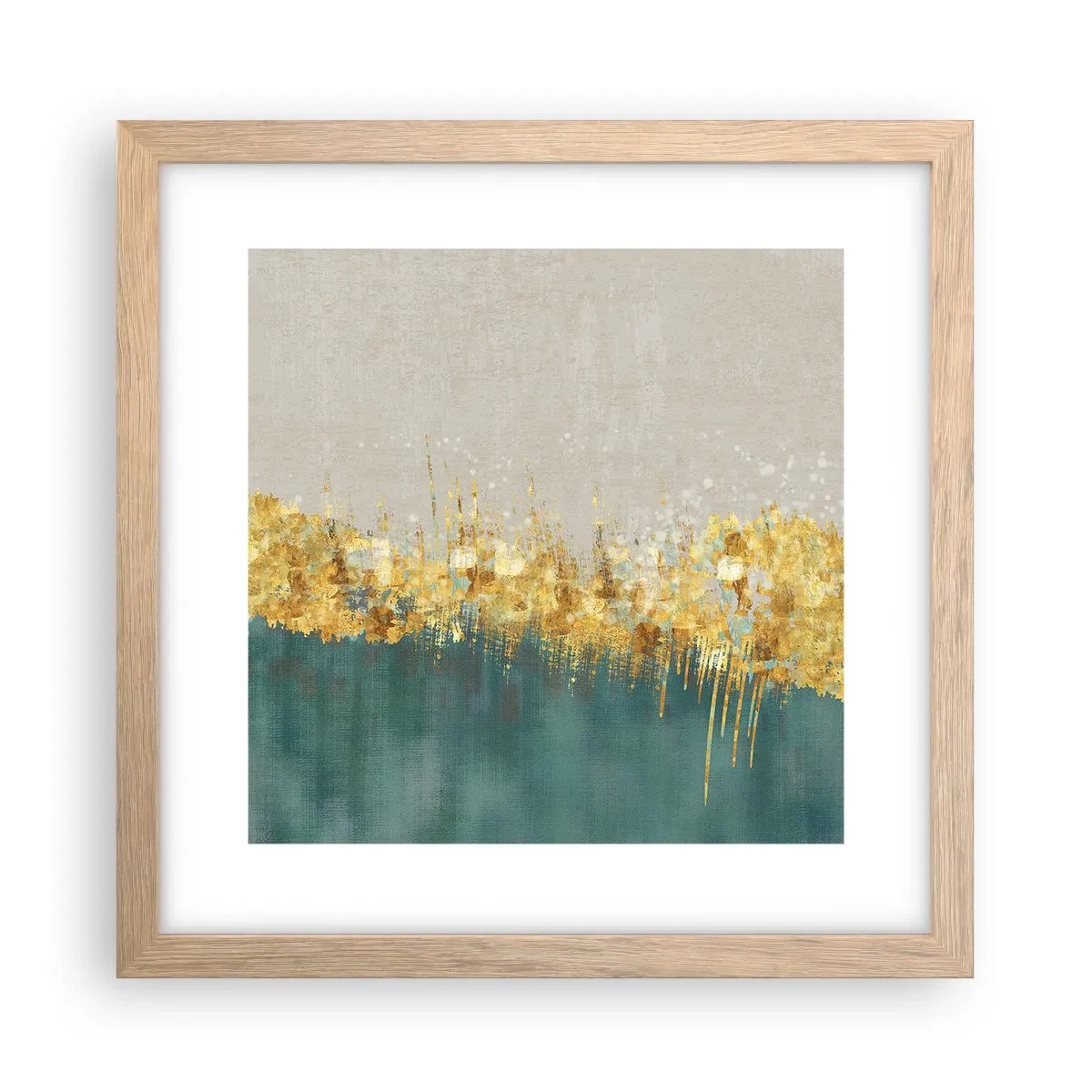 Poster în ramă de stejar deschis - Frontiera de aur - 30x30 cm