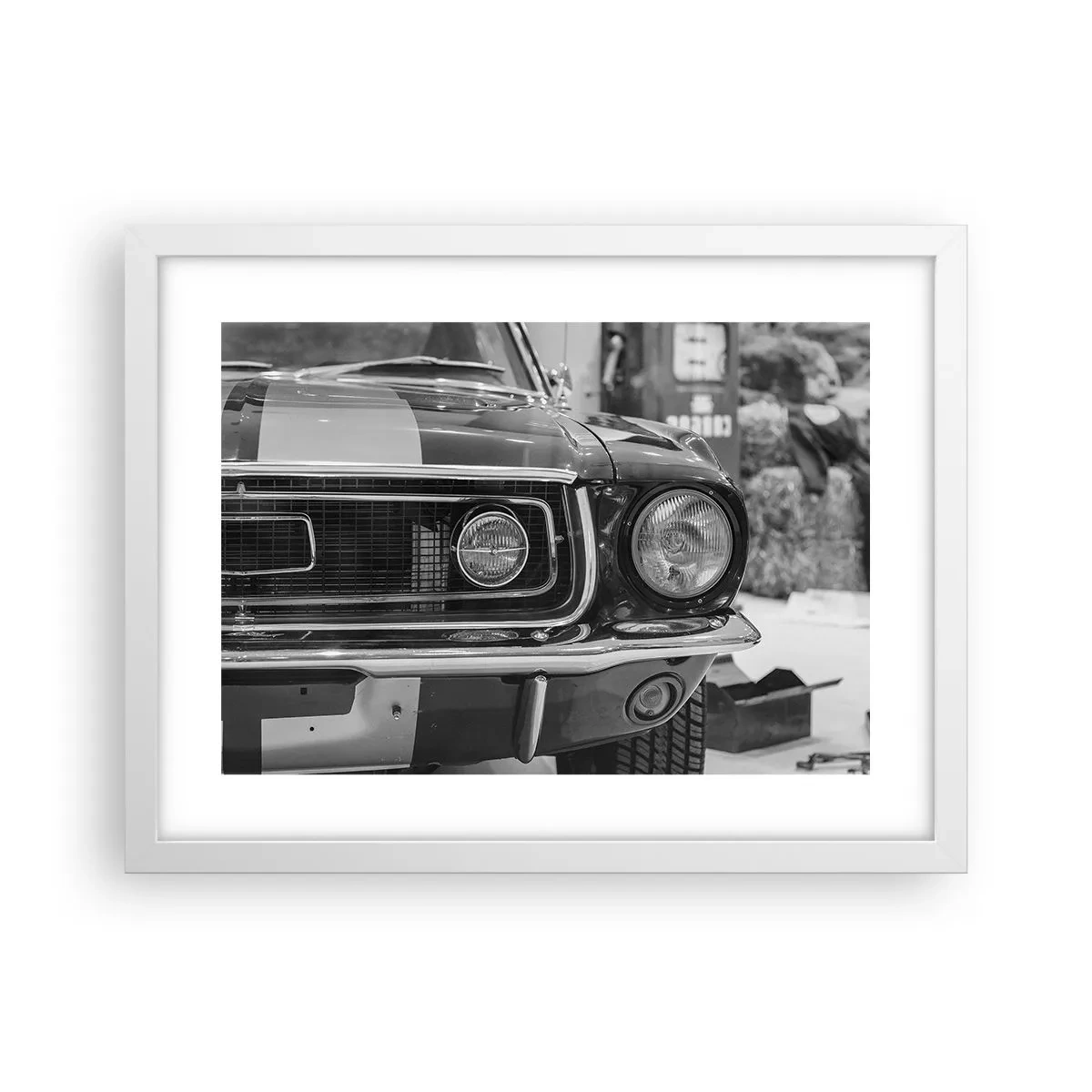 Poster în ramă albă - Condus dur - 40x30 cm