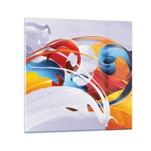 Tablou pe sticlă - Dansul elementelor - 70x70 cm