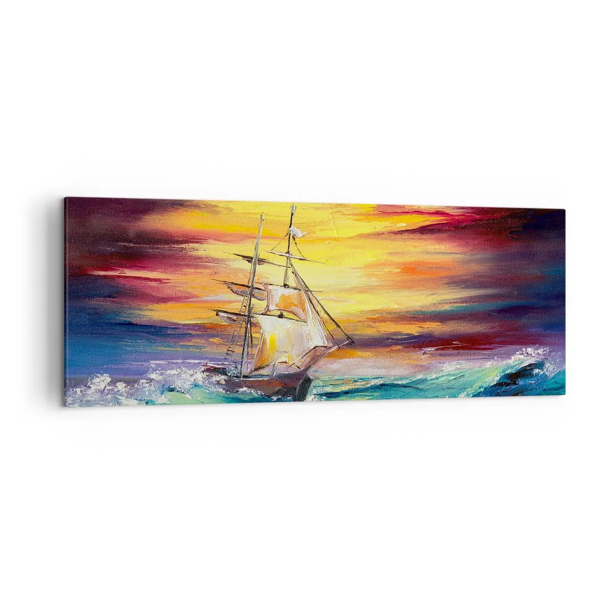 Tablou pe pânză - Înfruntând valurile - 140x50 cm