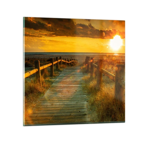 Tablou pe sticlă - Scăldat în aur vechi - 70x70 cm