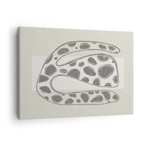 Tablou pe pânză Canvas - Model organic abstract în nuanțe de gri - 70x50cm - O creatură bizară - Decorațiune modernă pentru perete pentru living și dormitor ARTTOR