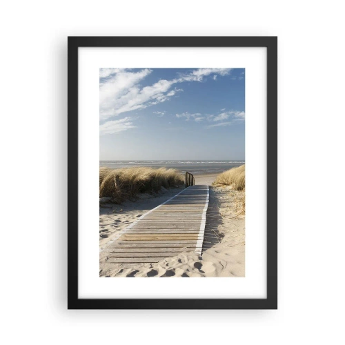 Poster în ramă neagră - În spatele dunei, în zumzetul ierbii - 30x40 cm