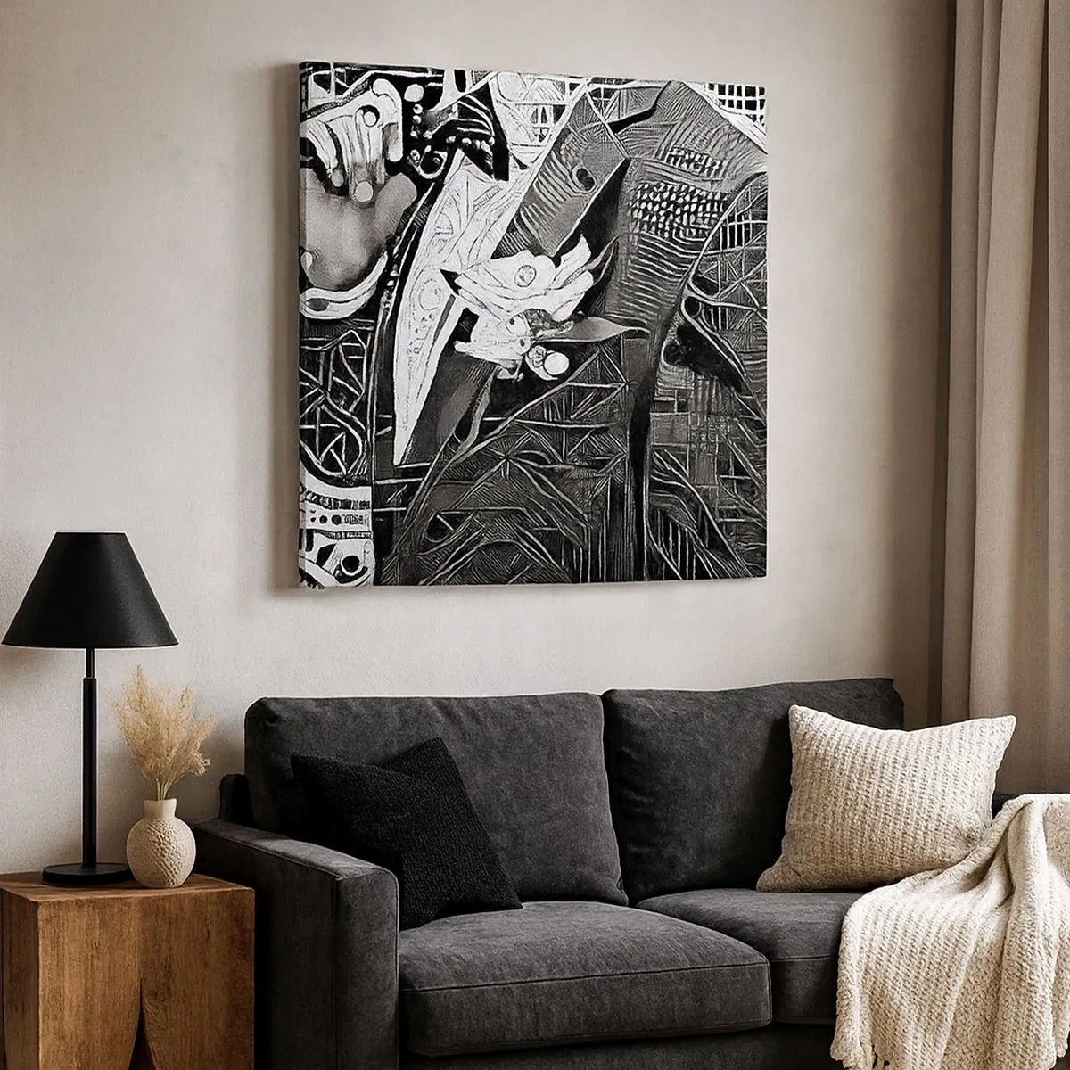 Tablou pe pânză - Doar un om aparent gri - 30x30 cm