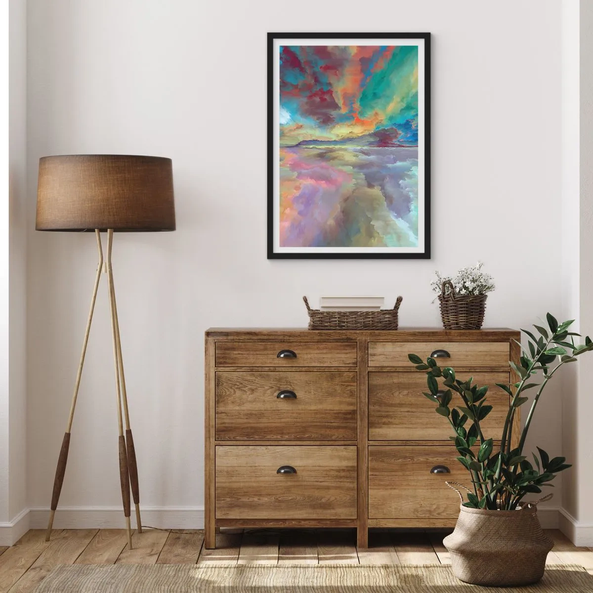 Poster în ramă neagră - Două ceruri - 40x50 cm