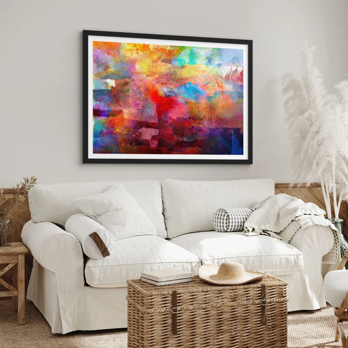 Poster în ramă neagră - O privire în interiorul curcubeului - 70x50 cm