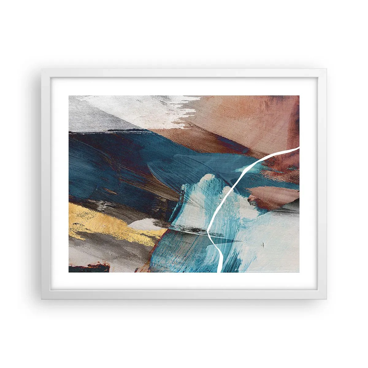 Poster în ramă albă - Cu fler și energie - 50x40 cm