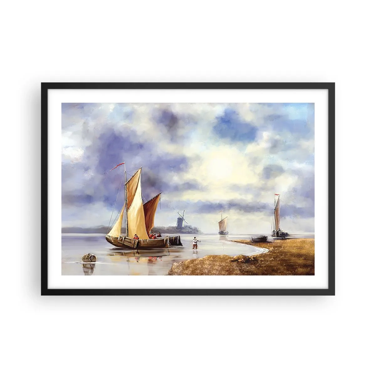 Poster în ramă neagră - Întoarcerea marinarilor - 70x50 cm