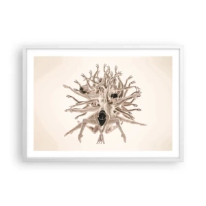 Poster în ramă albă - Înflorirea în dans - 70x50 cm